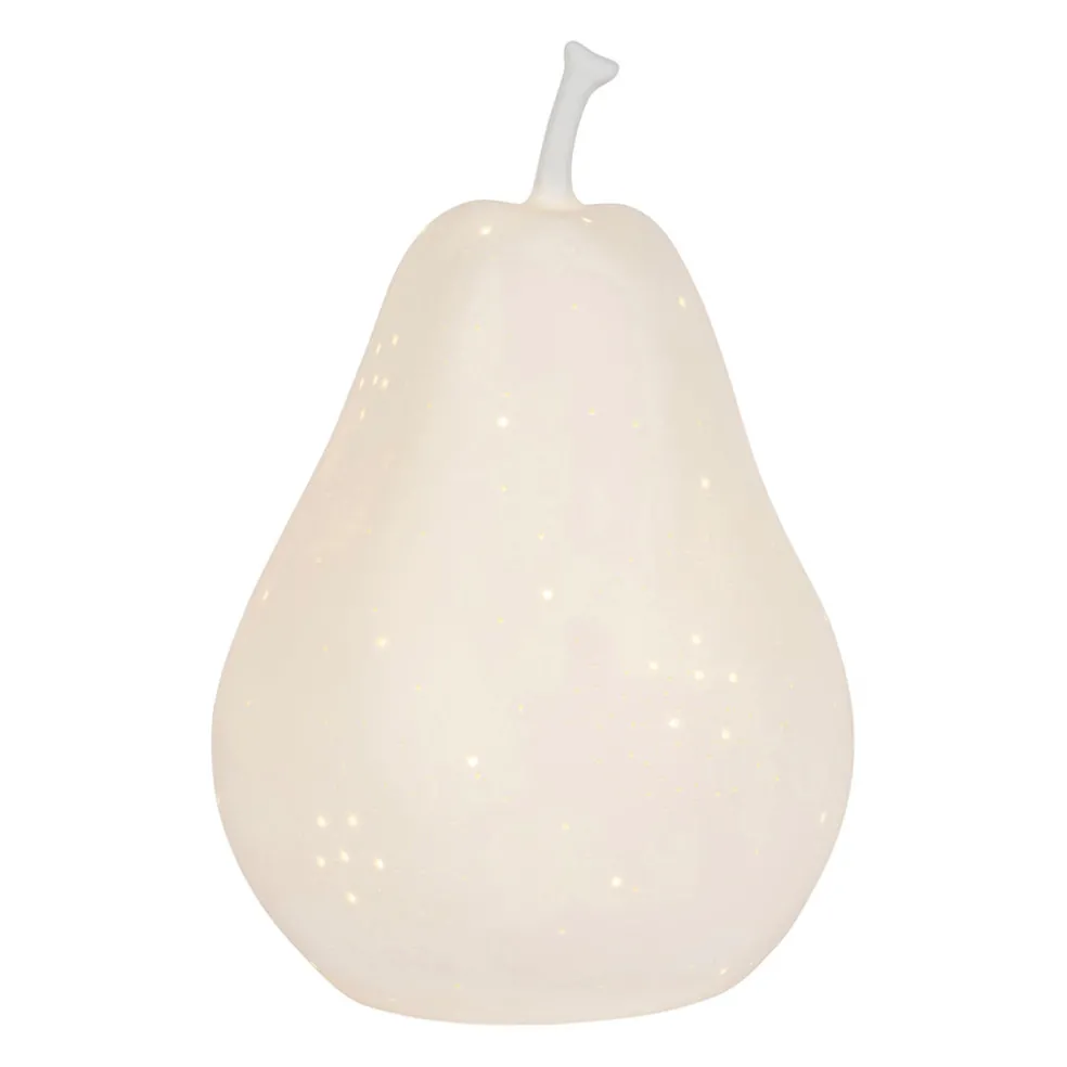 Lampe led poire en porcelaine blanc h24cm - Poire