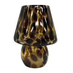 Lampe léopard à piles d13.5xh18cm