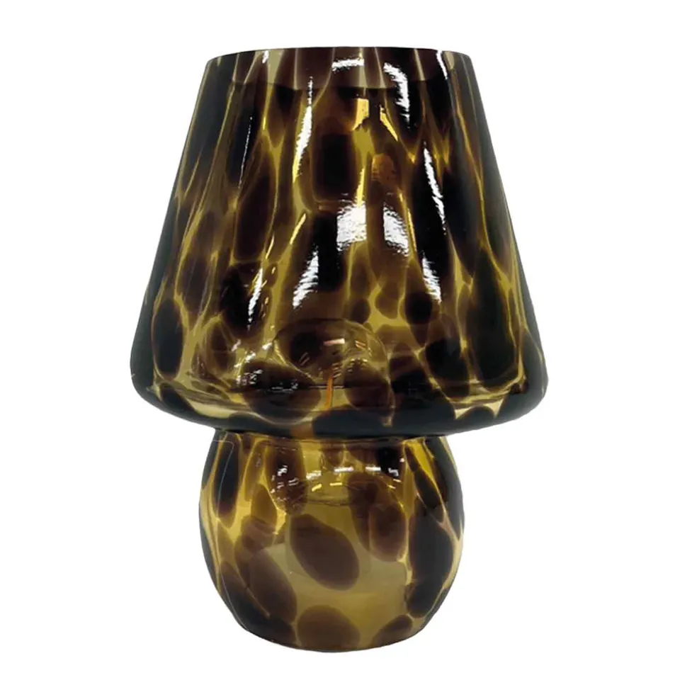 Lampe léopard à piles d13.5xh18cm