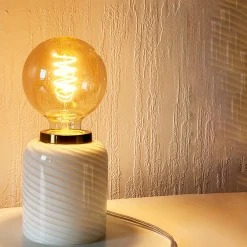 Lampe Love en verre blanc h12cm - Nessa