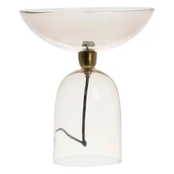Lampe ronde en verre h33.5cm ambre - champart