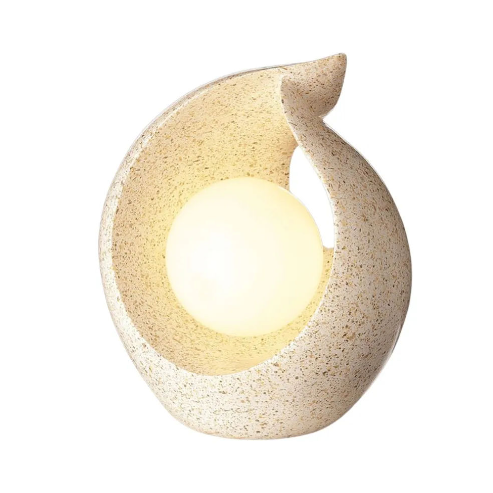 Lampe solaire en polyrésine beige