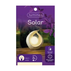 Lampe solaire en polyrésine beige