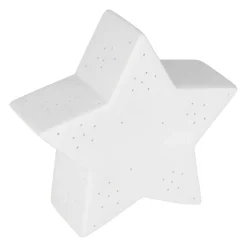 Lampe étoile en porcelaine blanc h15cm - Beezz
