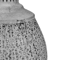 Lanterne orient grise en fer et verre