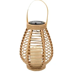 Lanterne solaire effet bougie naturel h26cm