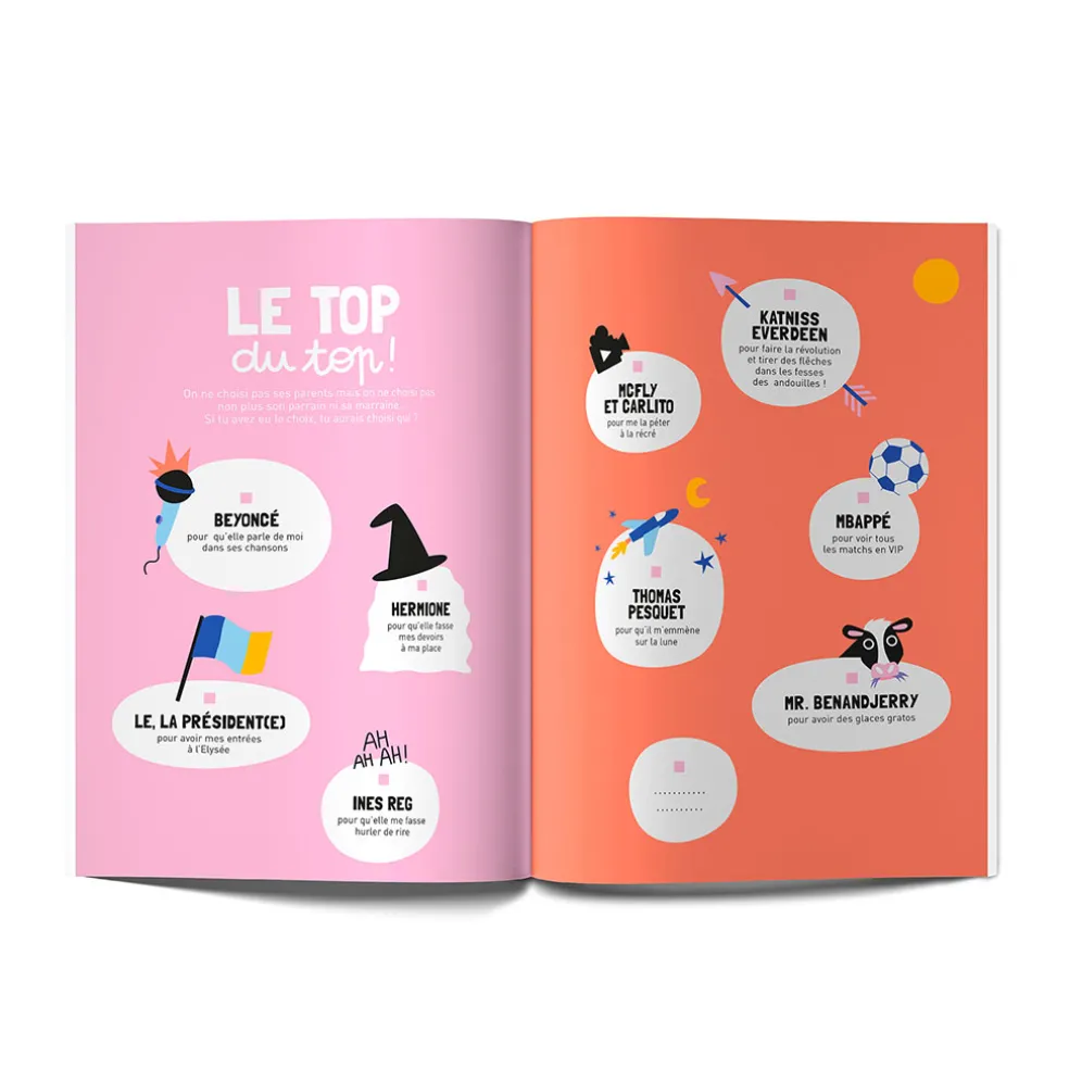 Livre a remplir mon parrain, ma marraine à moi