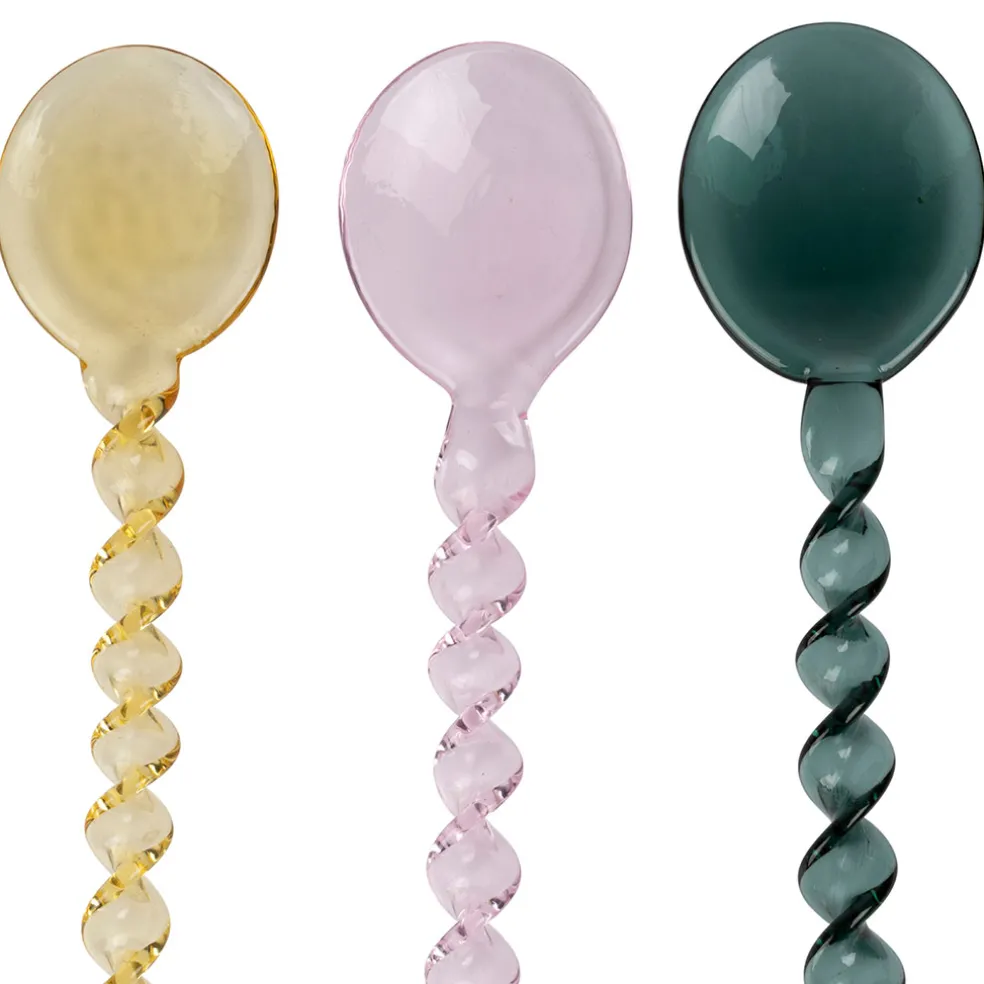 Lot de 4 agitateurs en verre borosilicate multicolore h17cm - Funny