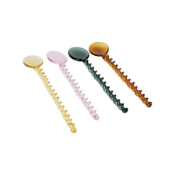 Lot de 4 agitateurs en verre borosilicate multicolore h17cm - Funny