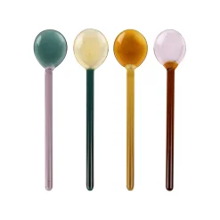 Lot de 4 agitateurs en verre borosilicate multicolore h12.5cm - Funny