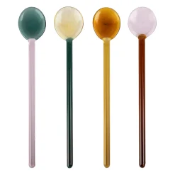 Lot de 4 agitateurs en verre borosilicate multicolore h15cm - Funny