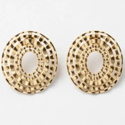 Lot de 2 boucles d'oreille en acier inoxydable doré h25mm