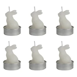 Lot de 6 bougies lapin blanc 2h - Floreal