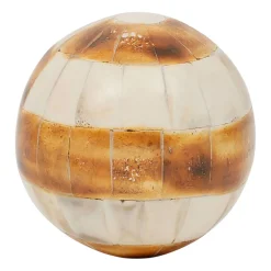 Lot de 6 boules décoratives en résine brun et ivoire d10cm - Karumba