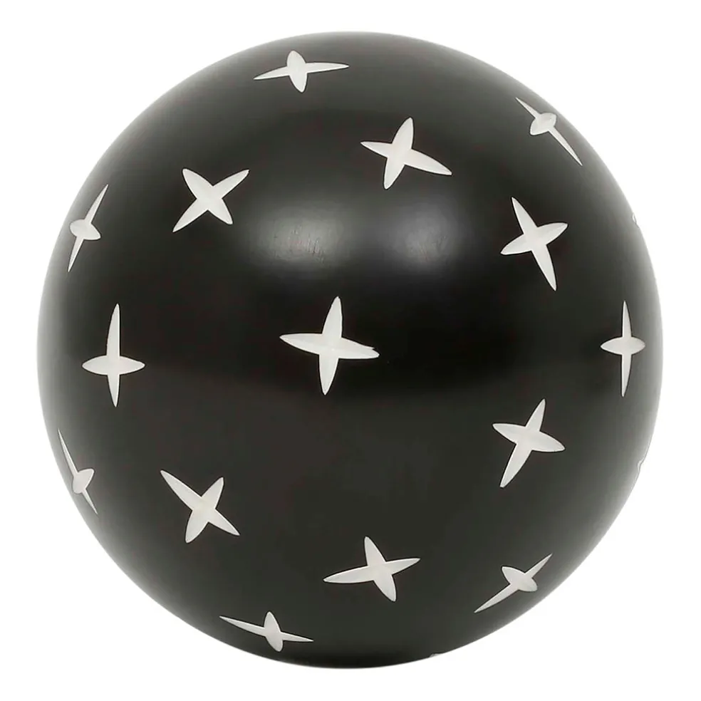 Lot de 6 boules décoratives en résine noir et blanc d10cm - Etnik