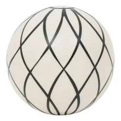 Lot de 6 boules décoratives en résine noir et blanc d10cm - Etnik
