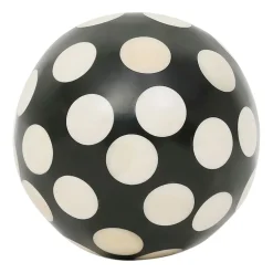 Lot de 6 boules décoratives en résine noir et blanc d10cm - Etnik