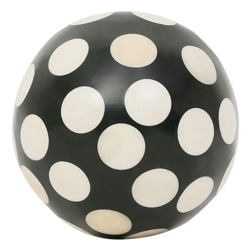 Lot de 6 boules décoratives en résine noir et blanc d10cm - Etnik