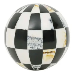 Lot de 6 boules décoratives en résine brun et ivoire - Sumba