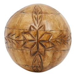 Lot de 6 boules décoratives en résine ivoire et brun - Yumbe