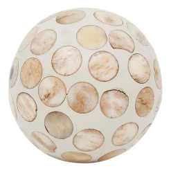 Lot de 6 boules décoratives en résine ivoire et brun - Yumbe