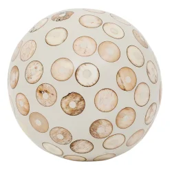 Lot de 6 boules décoratives en résine ivoire et brun - Yumbe