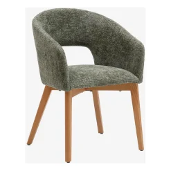 Lot de 2 chaises en tissu chenille vert - Rusti