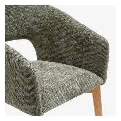 Lot de 2 chaises en tissu chenille vert - Rusti