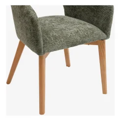 Lot de 2 chaises en tissu chenille vert - Rusti