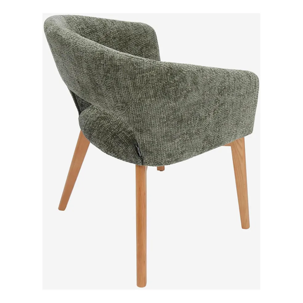 Lot de 2 chaises en tissu chenille vert - Rusti