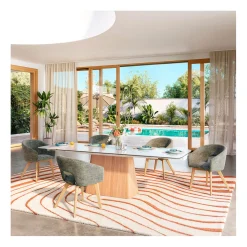 Lot de 2 chaises en tissu chenille vert - Rusti