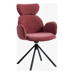 Lot de 2 chaises pivotantes en tissu rouge parme - Omida