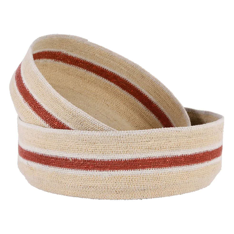 Lot de 2 corbeilles en jonc de mer brique - Sumatra