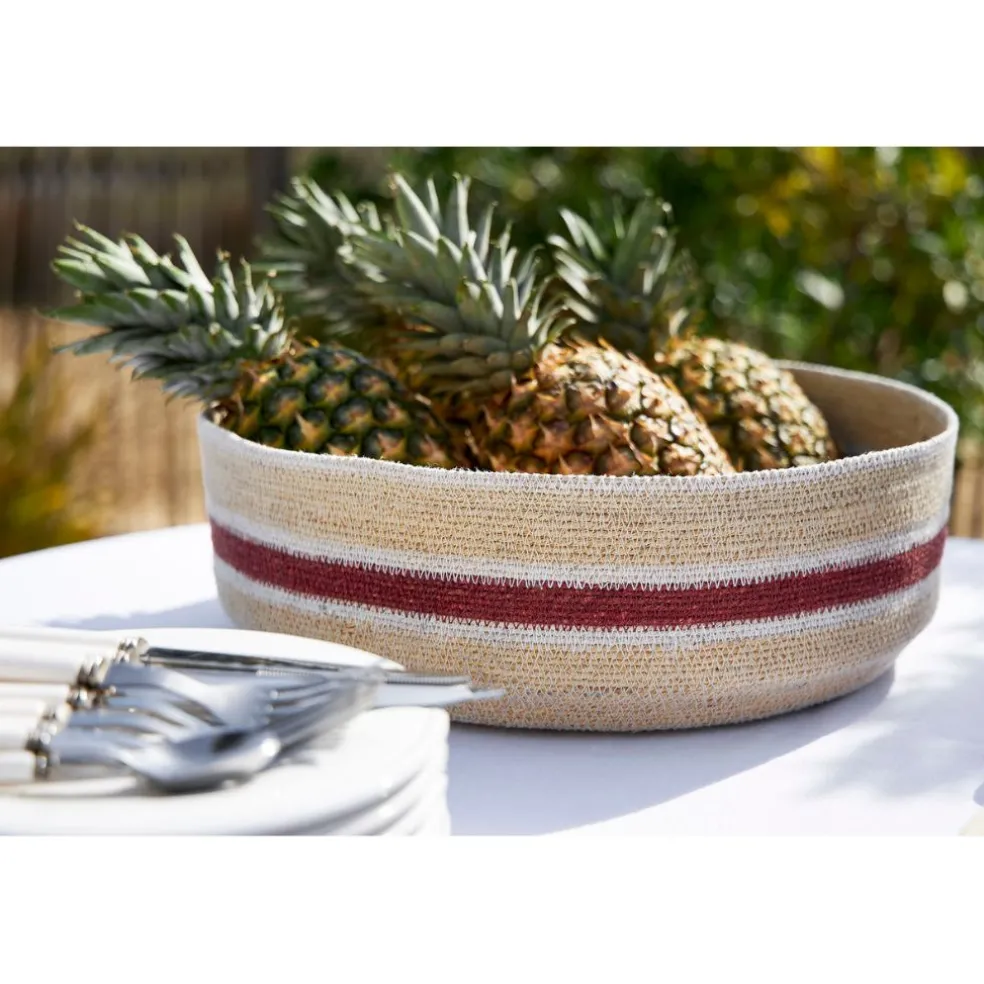 Lot de 2 corbeilles en jonc de mer brique - Sumatra