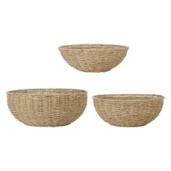 Lot de 3 corbeilles en jonc de mer naturel - Borneo