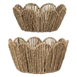 Lot de 2 corbeilles en jonc de mer naturel - Chaumière
