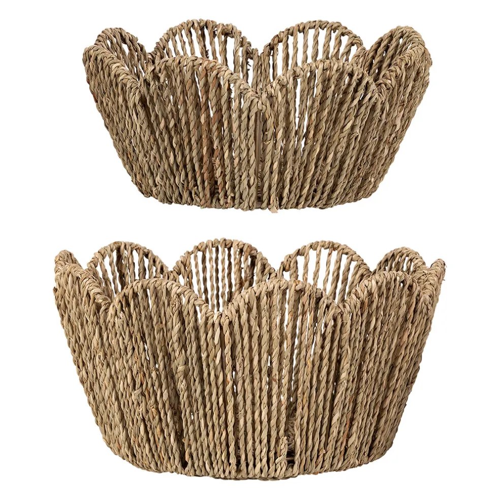 Lot de 2 corbeilles en jonc de mer naturel - Chaumière