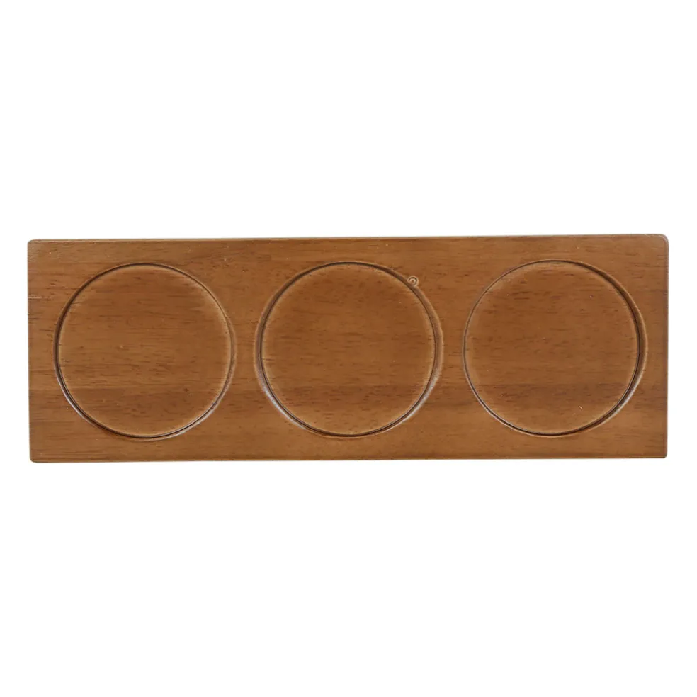 Lot de 3 coupelles en grès et plateau terracotta, vert et blanc - romance vegetal