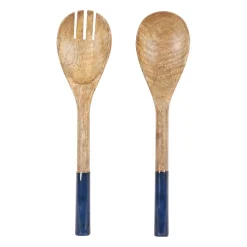 Lot de 2 couverts de salade en manguier indigo - Greeka
