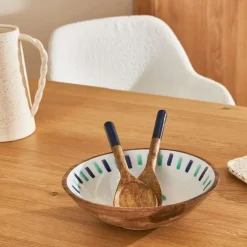 Lot de 2 couverts de salade en manguier indigo - Greeka