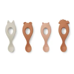 Lot de 4 cuilleres en silicone liva melange de roses