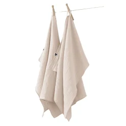 Lot de 2 essuie-mains en gaze de coton unie pampa 50x70cm - Gaia