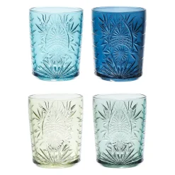 Lot de 4 gobelets en verre bleu 35cl - Starla