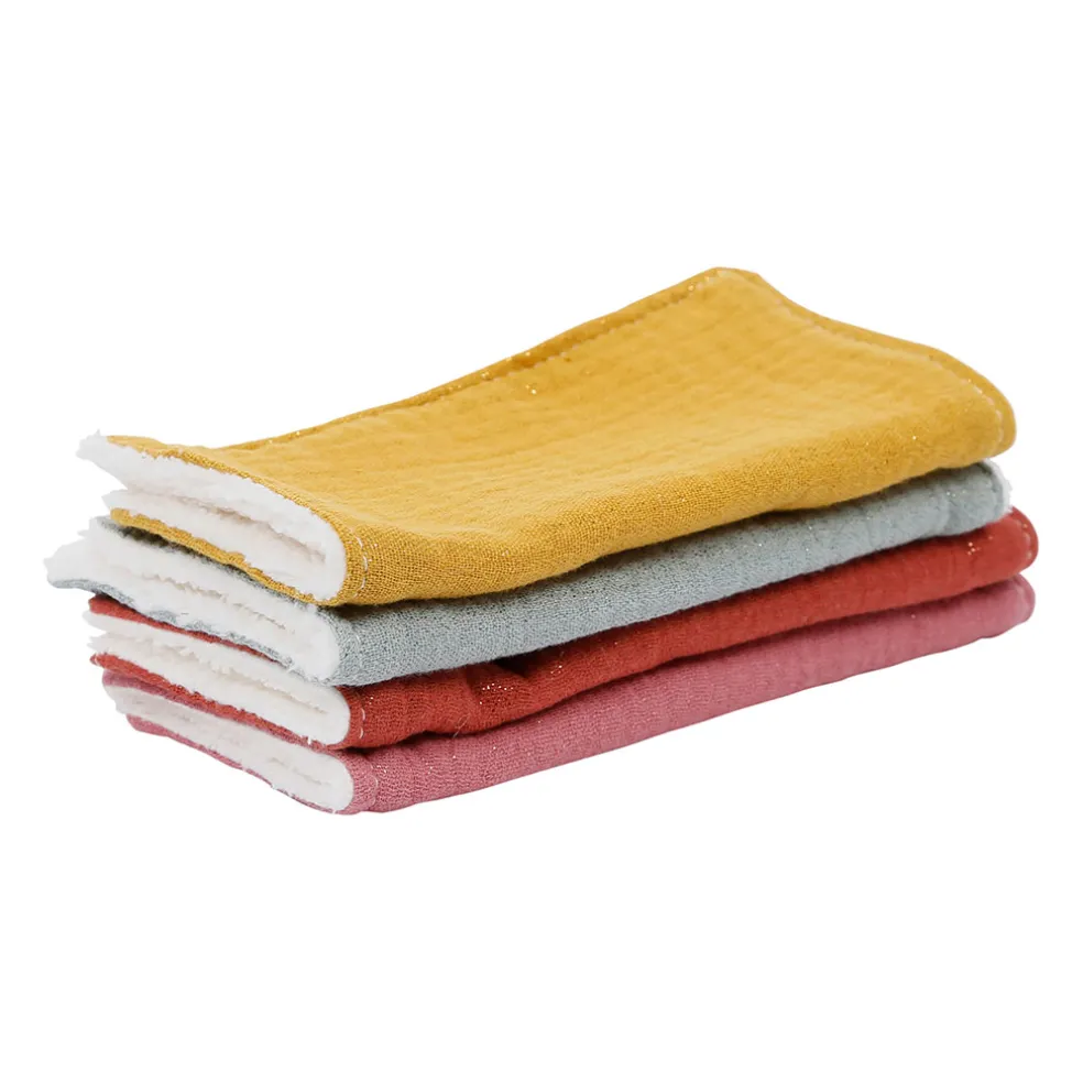 Lot de 4 lingettes ecolo grand modele scintillant multicolore