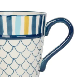 Lot de 2 mugs en grès bleu marine - un été à la mer
