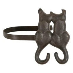 Lot de 2 paires d'embrasse chat accessoire rideau en fonte brun