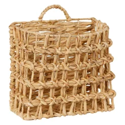Lot de 2 paniers en jacynthe d'eau et fer naturel - Famille