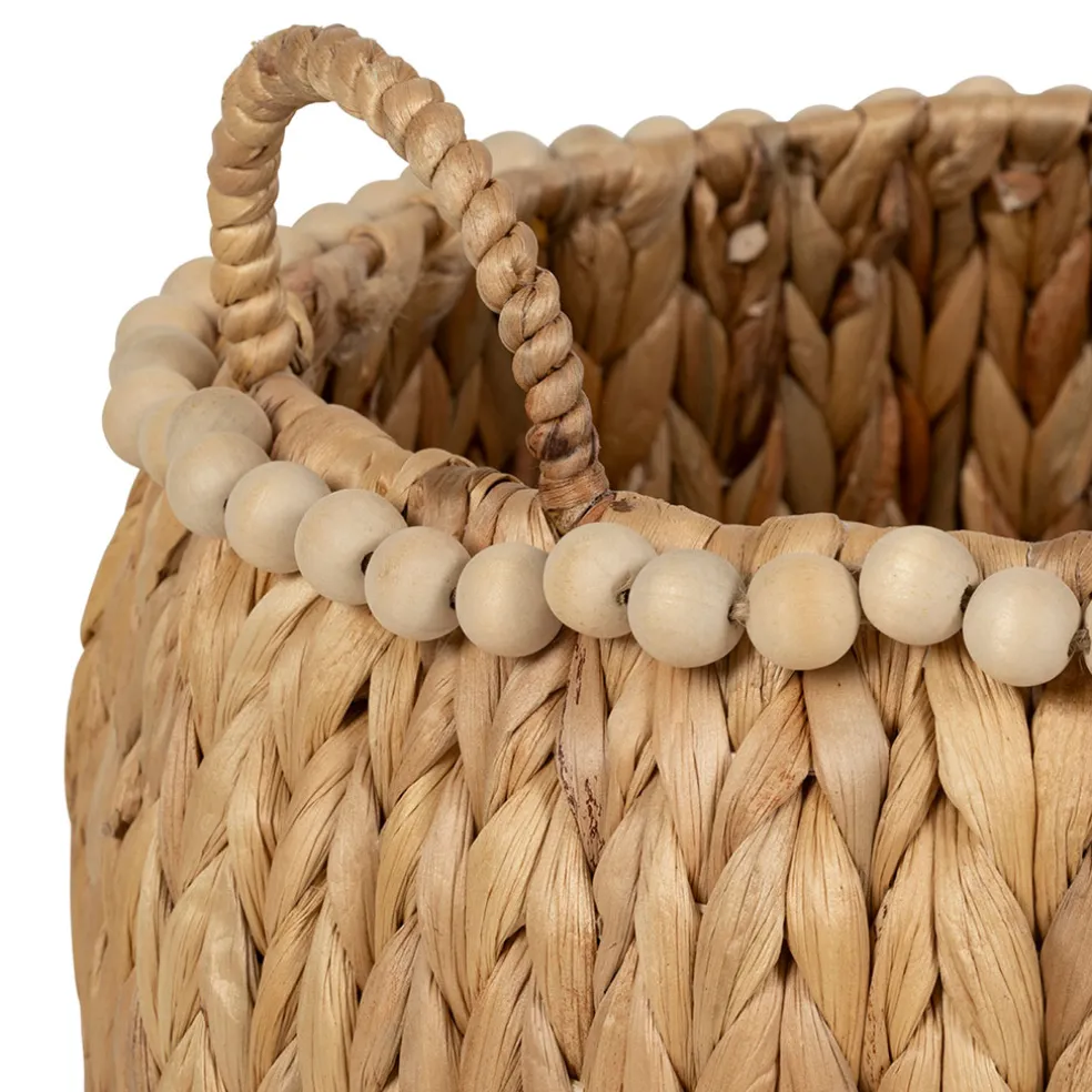 Lot de 2 paniers en Jacynthe d'eau et fer naturel - Eté A La Mer