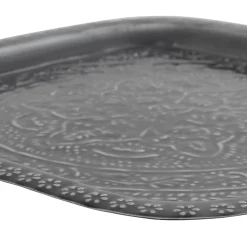 Lot de 2 plateaux en fer anthracite 41x41cm - Arabise