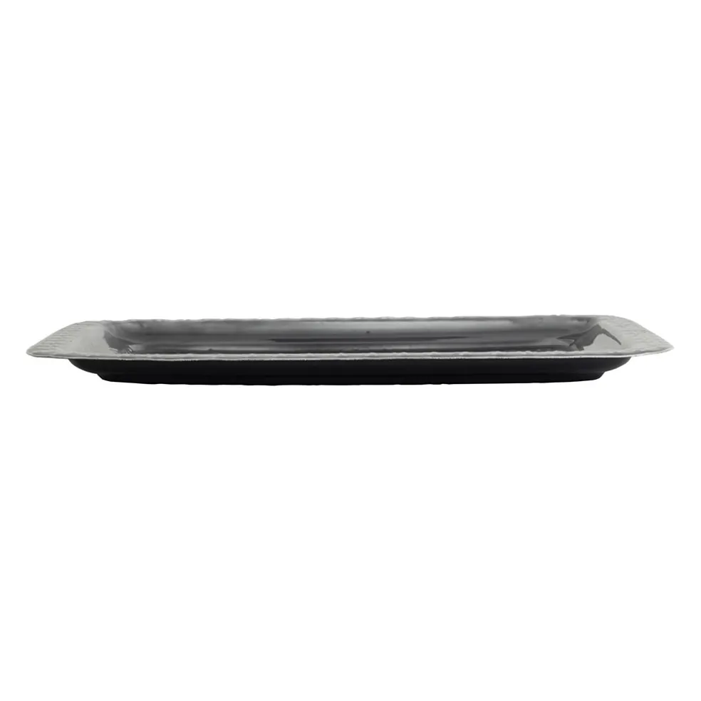 Lot de 2 plateaux en fer anthracite - Arabise